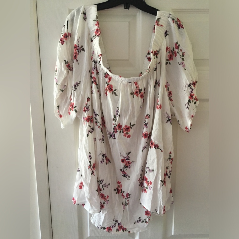 Sz 5X floral off shoulder top